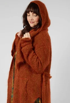 Masnada Cardigans^Longline Knitted Cardigan in Tumeric