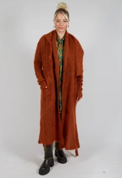 Masnada Cardigans^Longline Knitted Cardigan in Tumeric