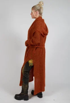 Masnada Cardigans^Longline Knitted Cardigan in Tumeric