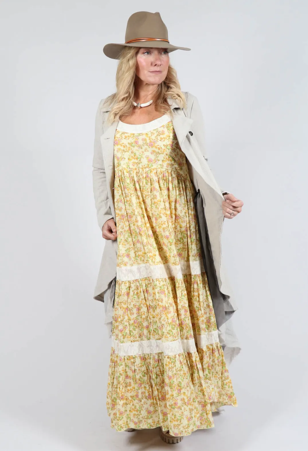 Sanctamuerte Jackets^Longline Layered Jacket in Ecru