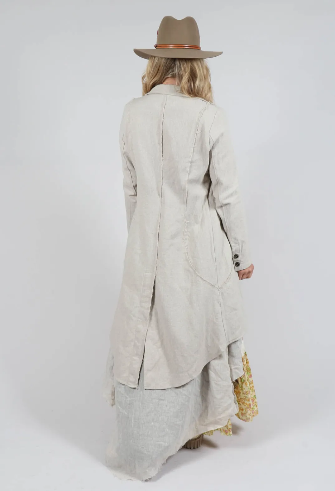 Sanctamuerte Jackets^Longline Layered Jacket in Ecru