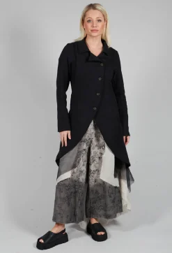 Sanctamuerte Jackets^Longline Layered Jacket in Nero