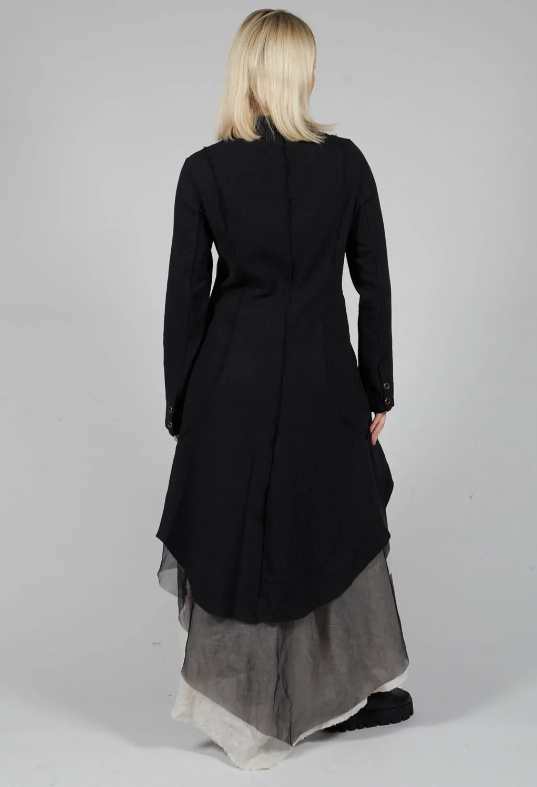 Sanctamuerte Jackets^Longline Layered Jacket in Nero