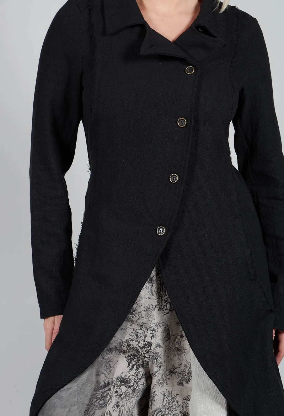 Sanctamuerte Jackets^Longline Layered Jacket in Nero