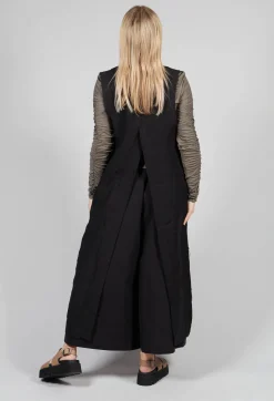 Isabel Benenato Jackets^Longline Linen Waistcoat in Black