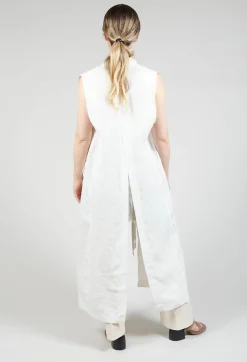 Isabel Benenato Jackets^Longline Linen Waistcoat in White