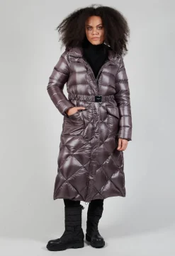 Beatrice B Coats^Longline Puffer Coat in Mud