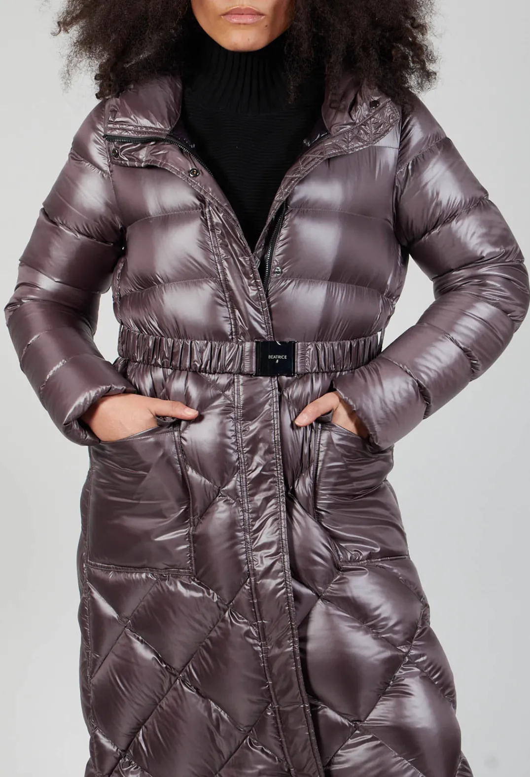 Beatrice B Coats^Longline Puffer Coat in Mud