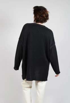 Rundholz Mainline Jumpers^Longline Relaxed Knit in Black Sparkle