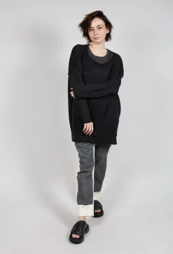 Rundholz Mainline Jumpers^Longline Relaxed Knit in Black Sparkle