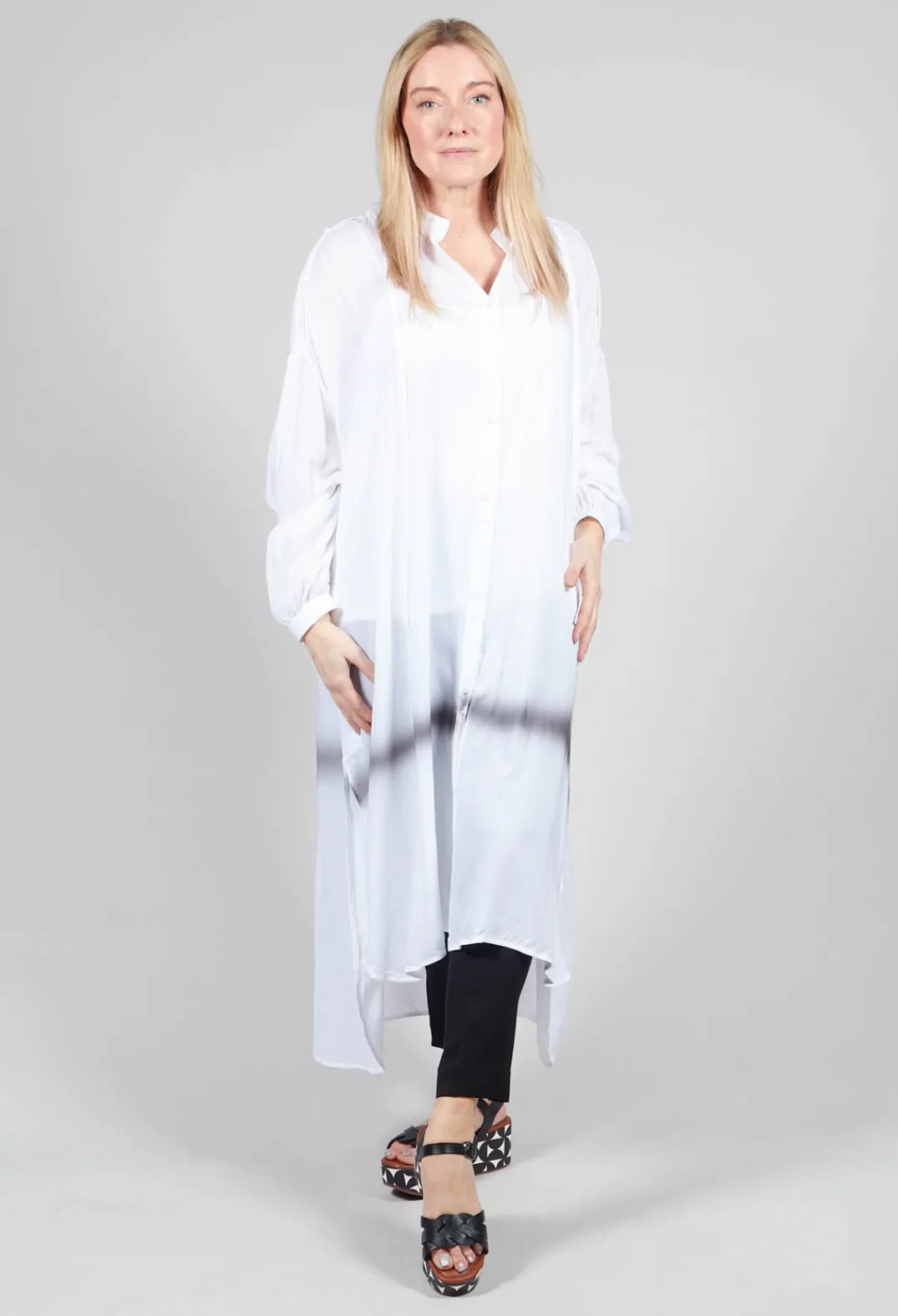 Isabel Benenato Shirts & Blouses^Longline Shirt Dress in White