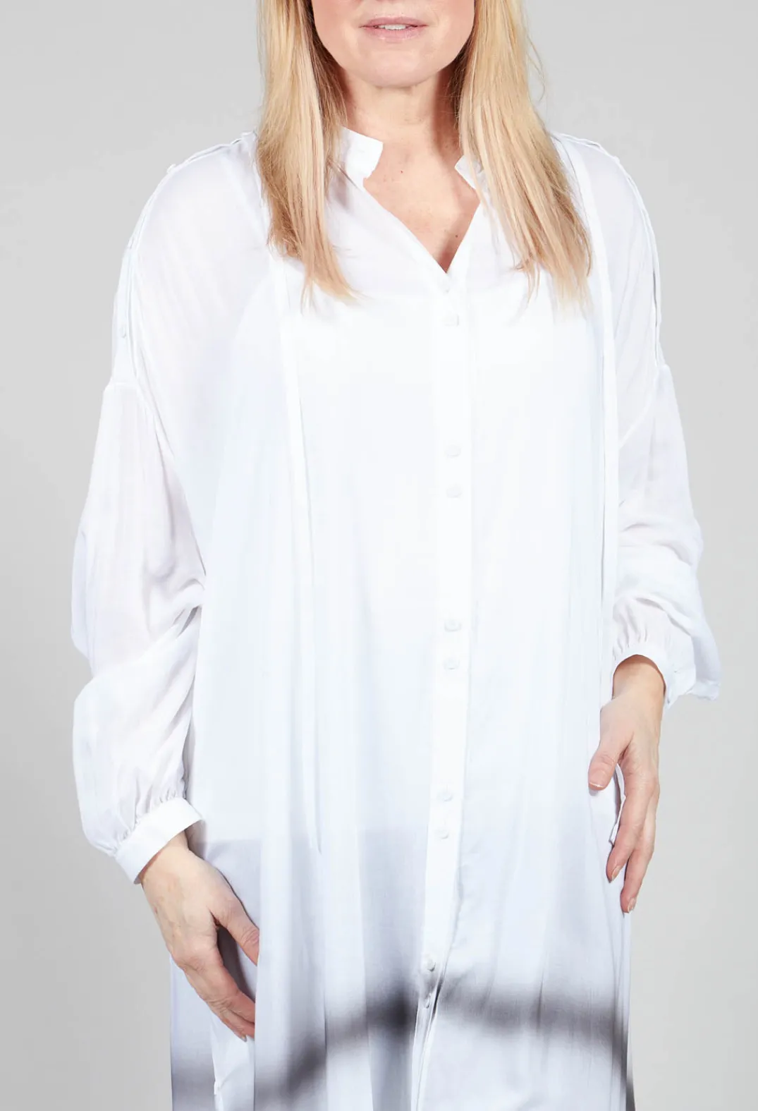Isabel Benenato Shirts & Blouses^Longline Shirt Dress in White