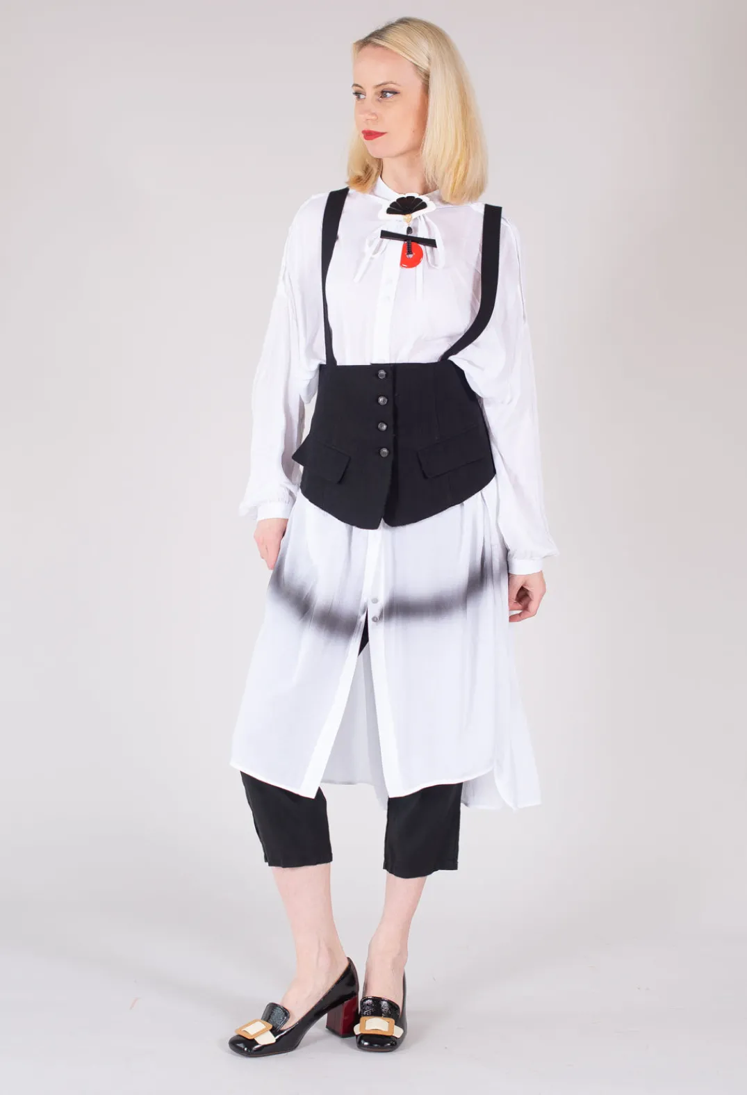 Isabel Benenato Shirts & Blouses^Longline Shirt Dress in White