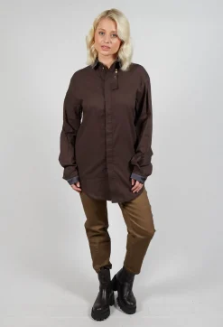 Umit Unal Shirts & Blouses^Longline Shirt in Dark Brown