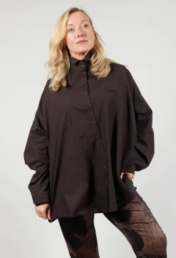 Rundholz Mainline Tops^Longline Shirt in Espresso