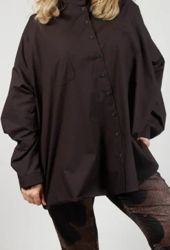 Rundholz Mainline Tops^Longline Shirt in Espresso