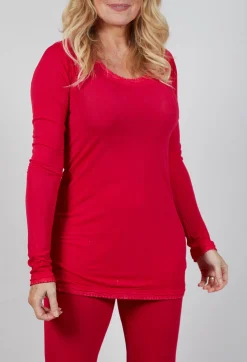 Rundholz Mainline Tops^Longline Slim Top in Cardinal Cloud