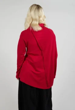 Moyuru Jumpers^Longline Structred Top in Red