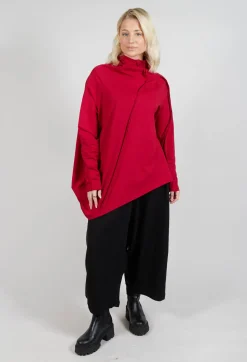 Moyuru Jumpers^Longline Structred Top in Red