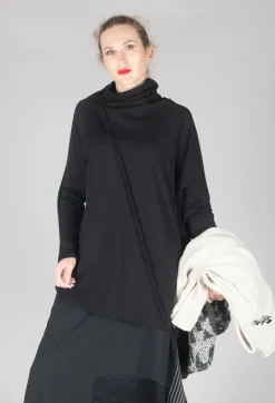 Moyuru Jumpers^Longline Structred Top in Black