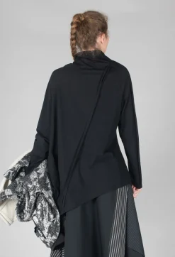 Moyuru Jumpers^Longline Structred Top in Black
