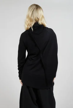 Moyuru Jumpers^Longline Structred Top in Black