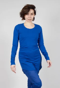 Rundholz Dip Tops^Longline Top with Rounded Hem in Royal