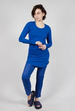 Rundholz Dip Tops^Longline Top with Rounded Hem in Royal