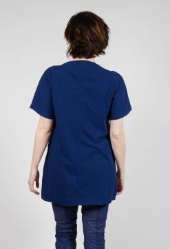 Rundholz Dip Tops^Longline T-Shirt with Front Patch Pockets in Ocean