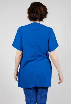 Rundholz Dip Tops^Longline T-Shirt with Front Patch Pockets in Royal