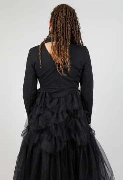 Pluslavie Jackets^Longline Tulle Coat in Black