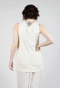 Rundholz Dip Tops^Longline Vest Top with Back Patch Pockets in Greige