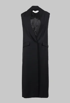 Isabel Benenato Jackets^Longline Waistcoat in Black