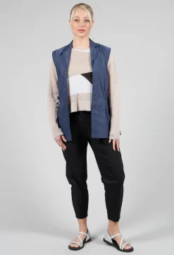 Sarah Pacini Jackets^Longline Waistcoat in Midnight Blue