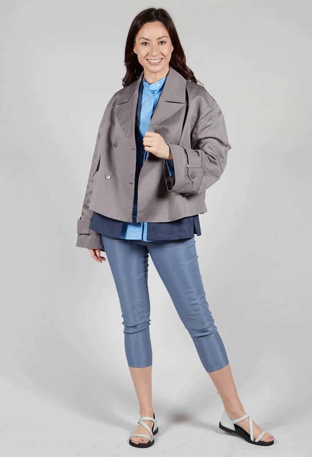 Sarah Pacini Jackets^Longline Waistcoat in Midnight Blue