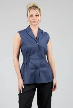 Sarah Pacini Jackets^Longline Waistcoat in Midnight Blue