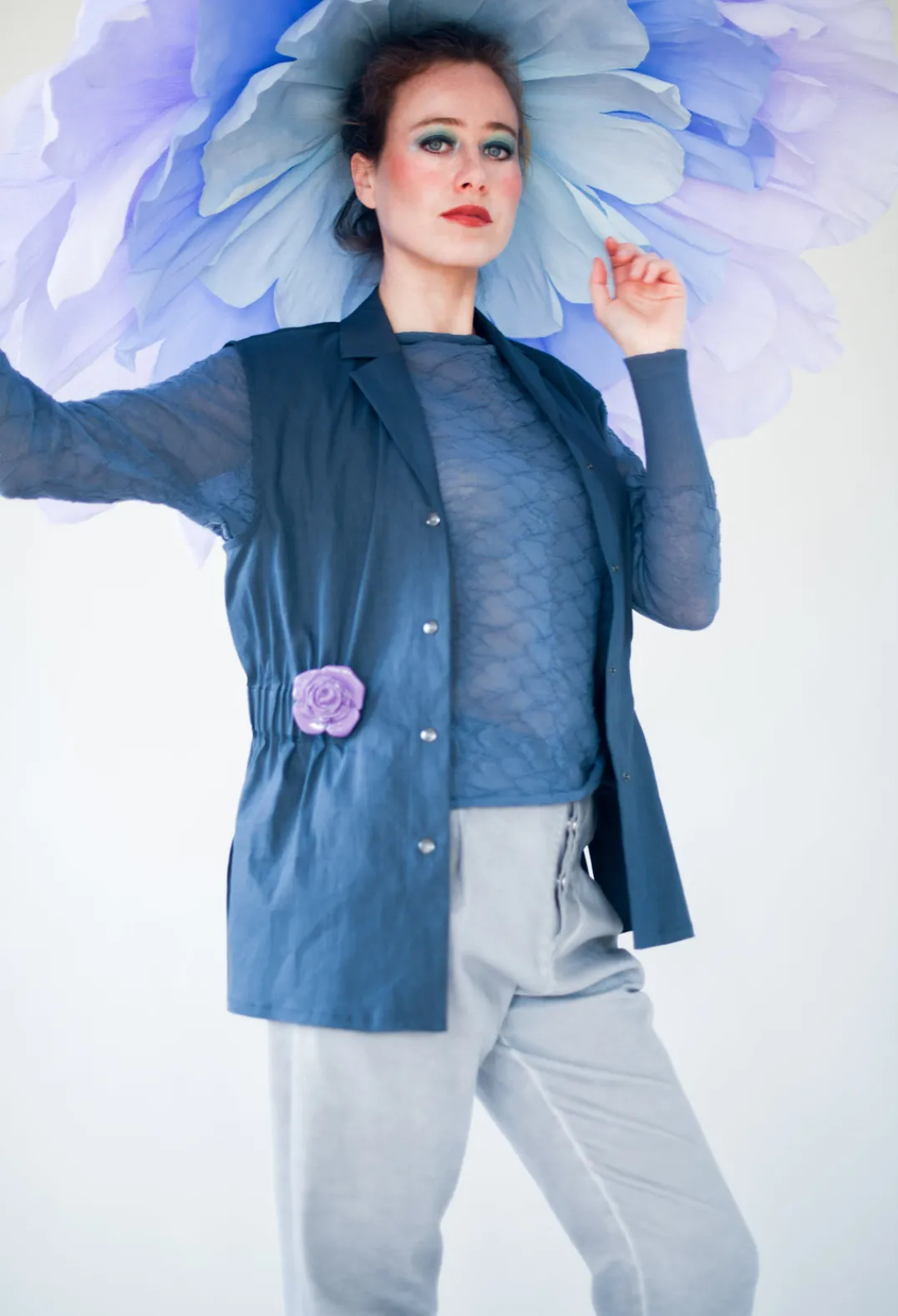 Sarah Pacini Jackets^Longline Waistcoat in Midnight Blue