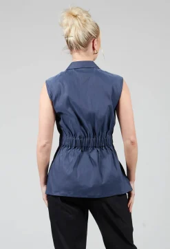 Sarah Pacini Jackets^Longline Waistcoat in Midnight Blue