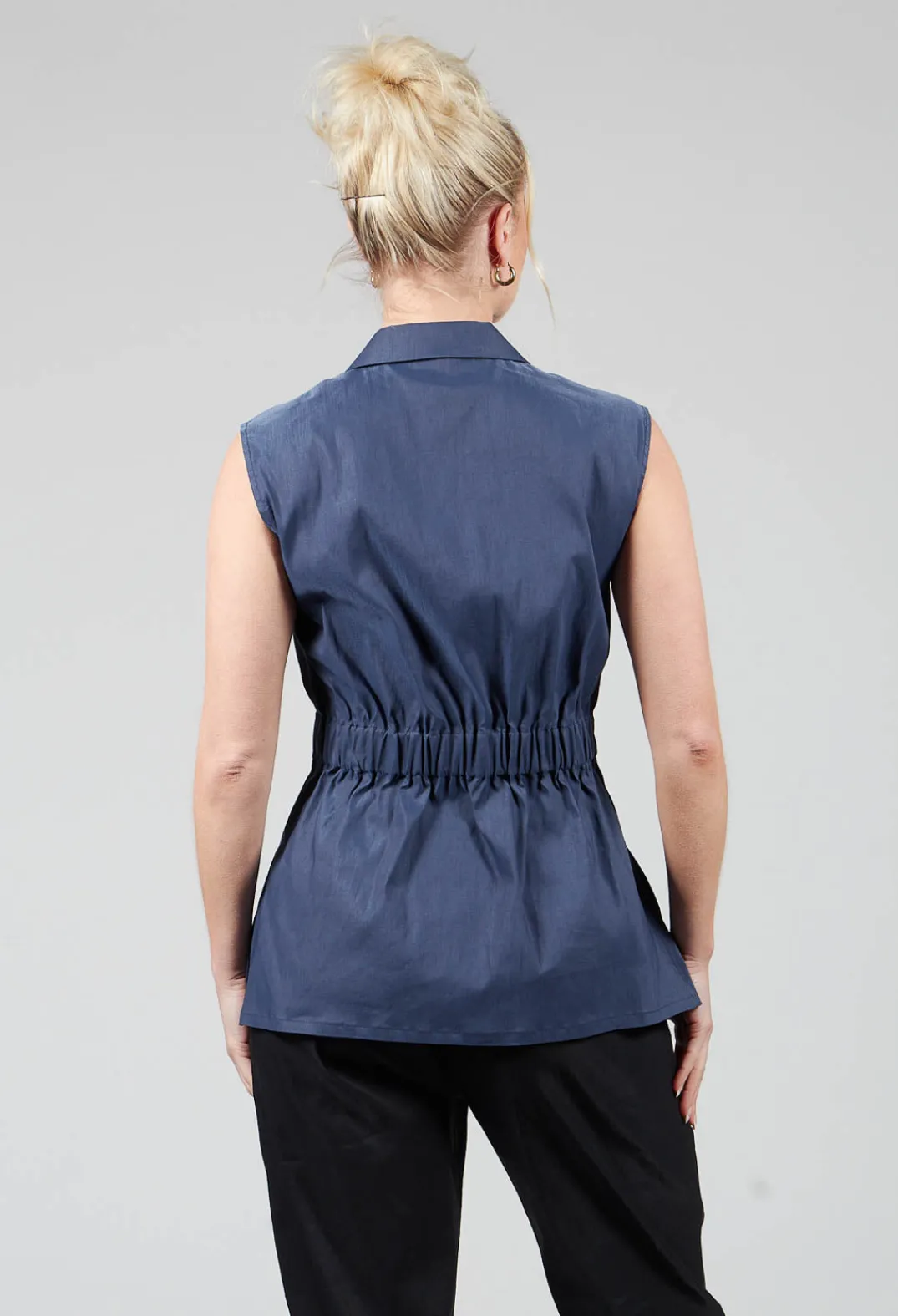 Sarah Pacini Jackets^Longline Waistcoat in Midnight Blue