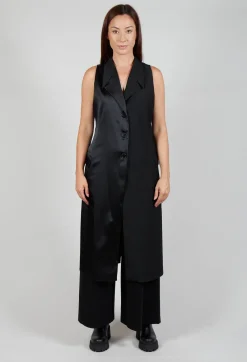 Mei Meij Jackets^Longline Waistcoat in Nero