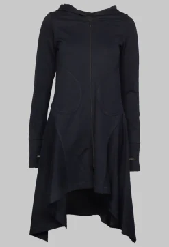 Xenia Design Jackets^Longline Zip up Jacket in Dark Blue