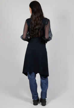 Xenia Design Jackets^Longline Zip up Jacket in Dark Blue