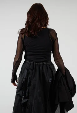 Pal Offner Tops^Longsleeve Overlay Top in Black