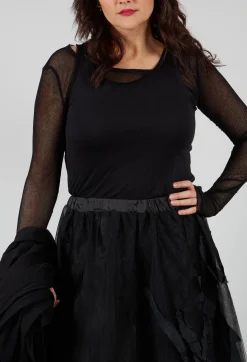 Pal Offner Tops^Longsleeve Overlay Top in Black