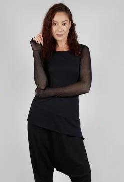 Pal Offner Tops^Longsleeve Overlay Top in Black