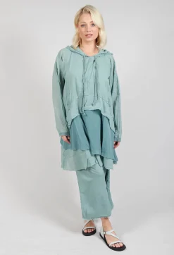 Pal Offner Jumpers^Longsleeved Hoodie Tunic in  Pale Turquoise