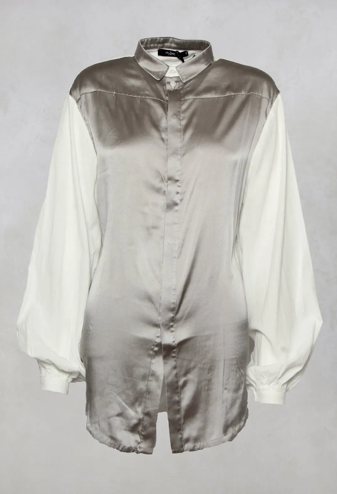 Umit Unal Shirts & Blouses^Loose Fit Shirt with Contrasting Arms In White and Grey