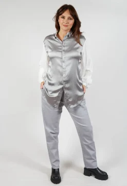 Umit Unal Shirts & Blouses^Loose Fit Shirt with Contrasting Arms In White and Grey