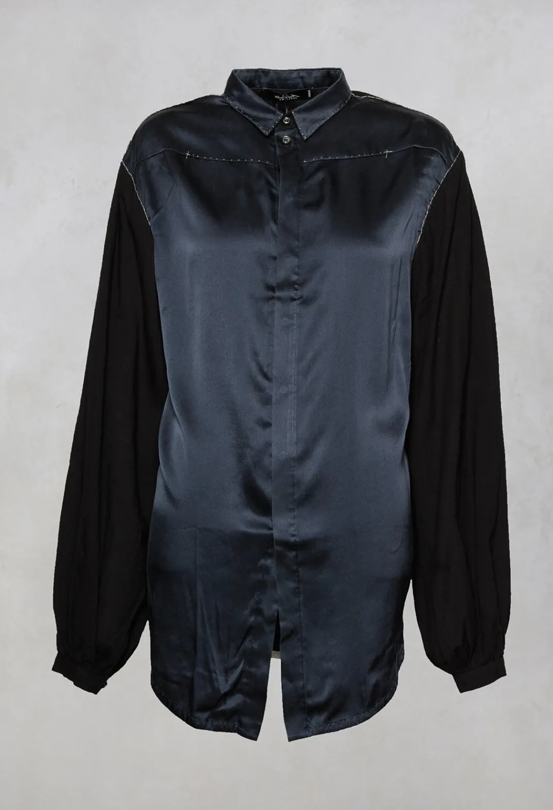 Umit Unal Shirts & Blouses^Loose Fit Shirt with Contrasting Arms In Black and Navy