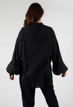 Umit Unal Shirts & Blouses^Loose Fit Shirt with Contrasting Arms In Black and Navy